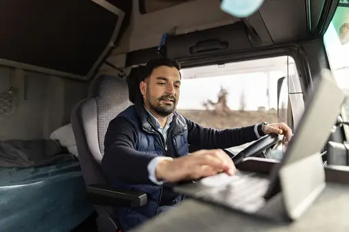 Truck driver typing